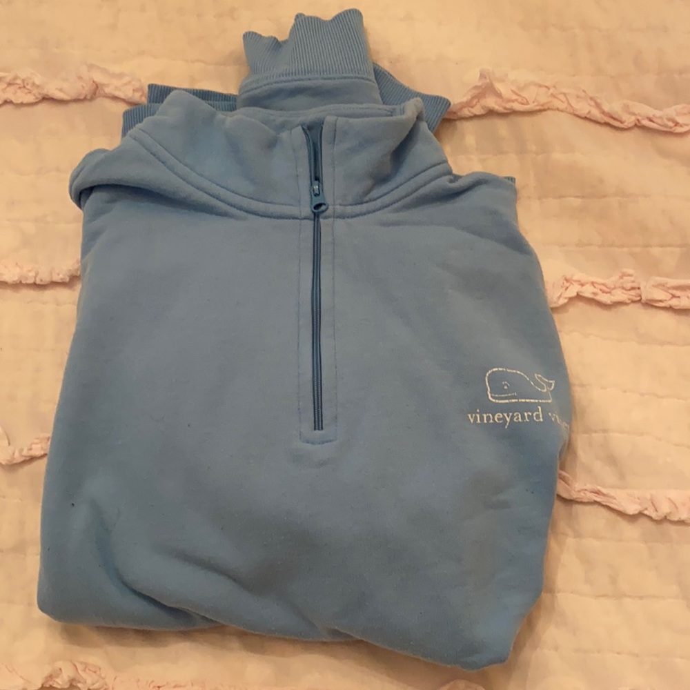 Vineyard vines light blue quarter zip